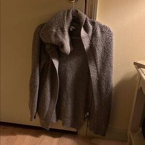 Mudd Women's Ribbed Gray Cardigan Sweater